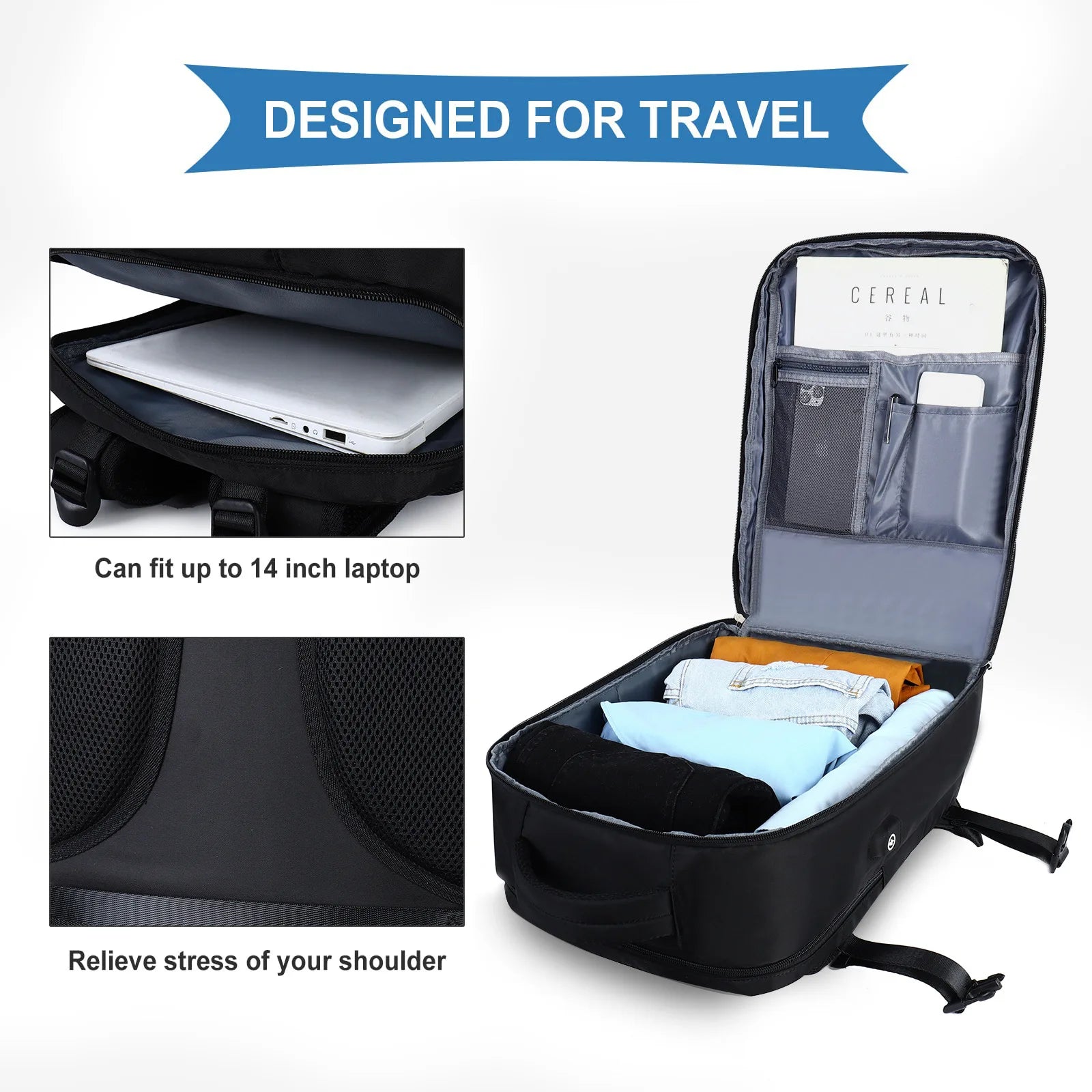 Premium Laptop Backpack Waterproof Expandable USB Charging Business Travel Backpack Large Capacity 13–17 Inch Laptop Compatible