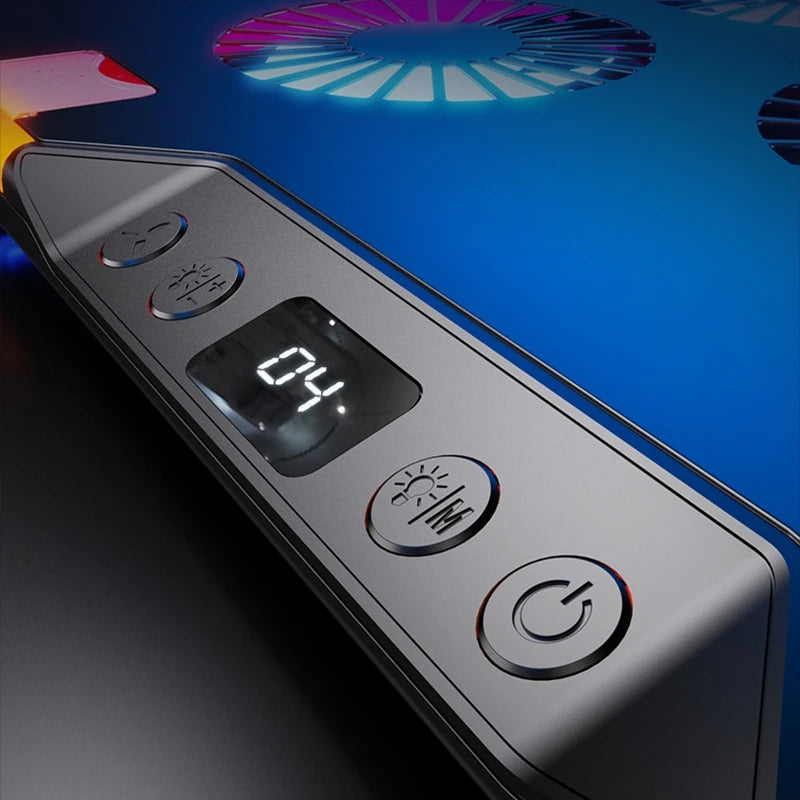 Premium Laptop Cooling Pad RGB 6 Fan 2600RPM Adjustable Stand Gaming Notebook Cooler Ergonomic Heat Dissipation
