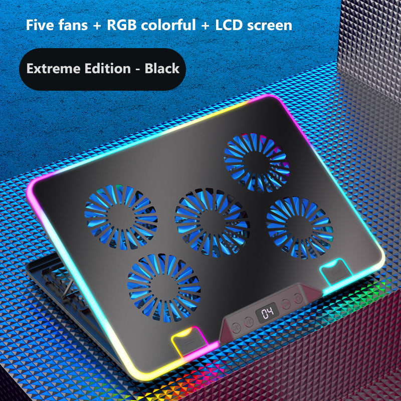 Premium Laptop Cooling Pad RGB 6 Fan 2600RPM Adjustable Stand Gaming Notebook Cooler Ergonomic Heat Dissipation