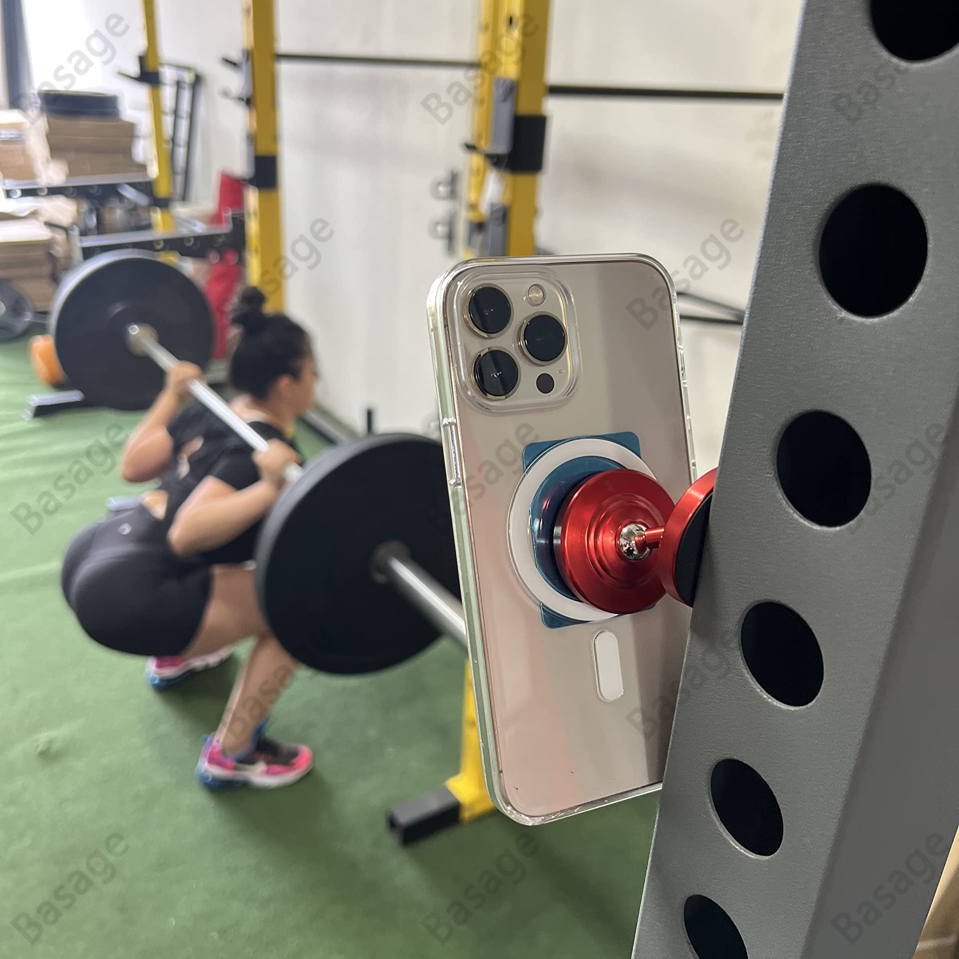 Premium Magnetic Phone Holder Dual Magnet 360 Rotation Gym Mount Secure Grip Smartphone Compatible Fitness Training Stand