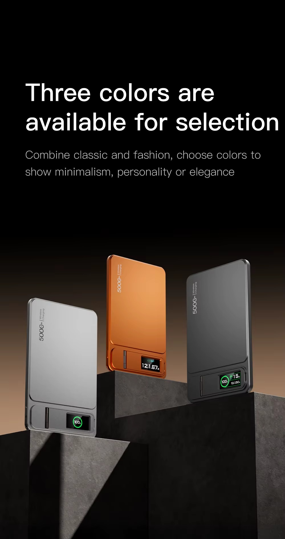 Premium Magnetic Wireless Power Bank 10000mAh Portable Charger 20W Fast Charging MagSafe Compatible Magnetic Charging Digital Display Phone Stand