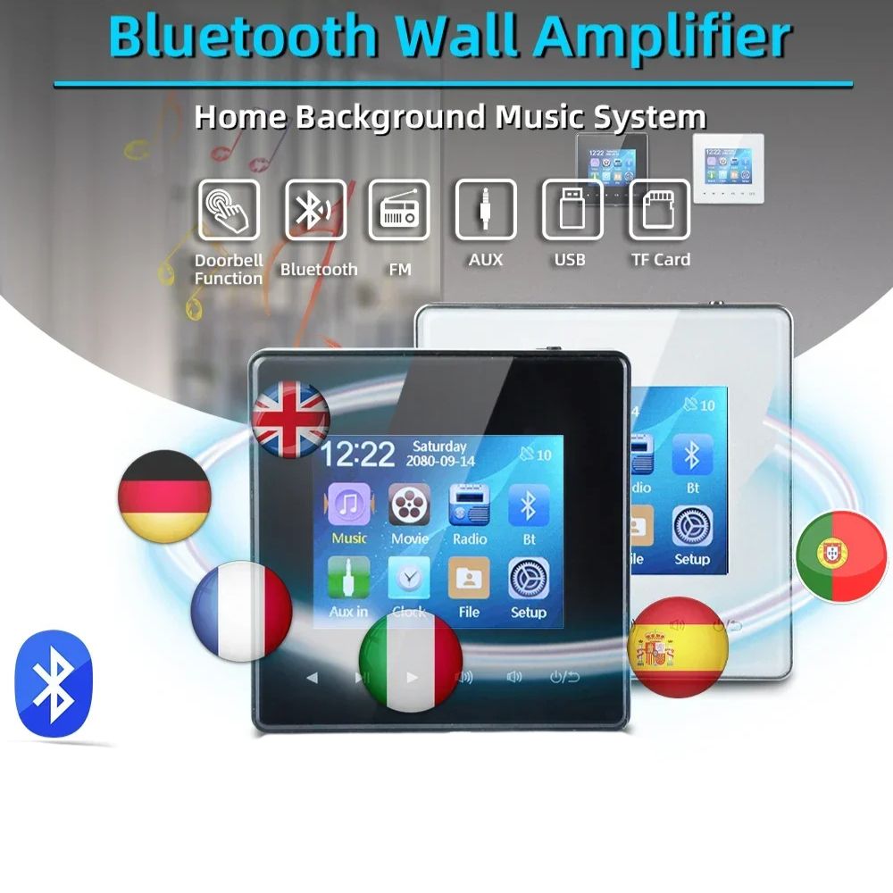 Premium Mini Bluetooth Speaker Amplifier 2.8 Inch HD Display Stereo Sound System FM AUX Wireless Audio Center