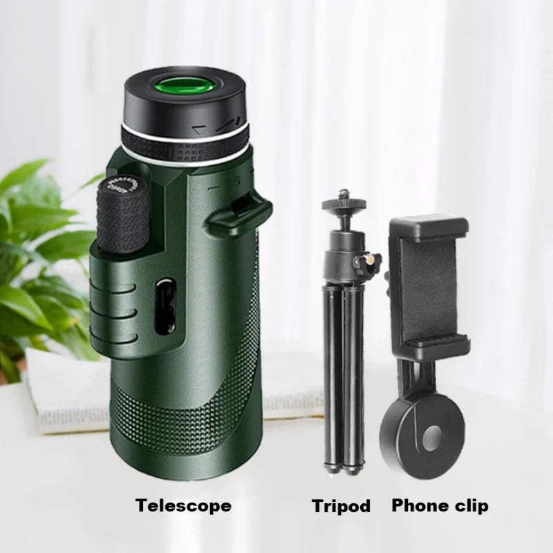 Premium Monocular Telescope HD Zoom Portable Folding Long Range Viewing Smartphone Compatible Outdoor Travel Scope