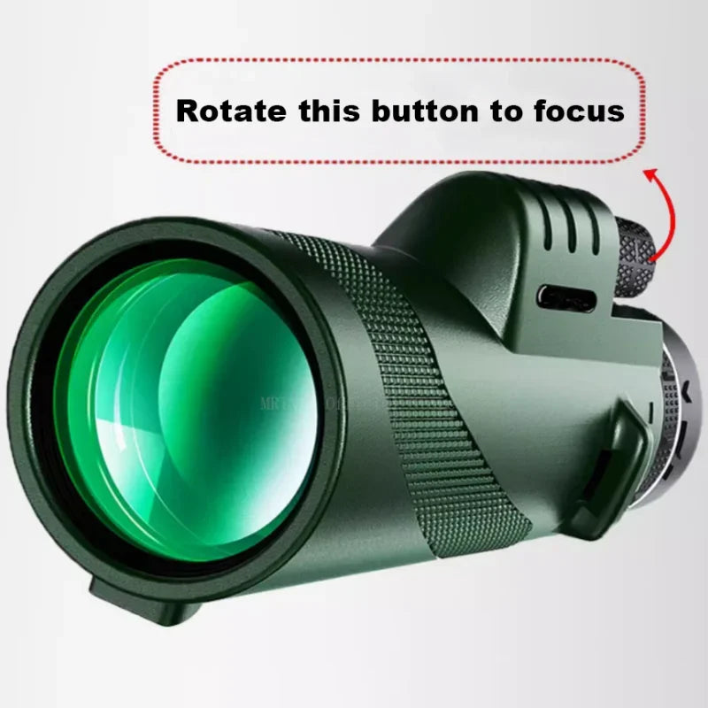 Premium Monocular Telescope HD Zoom Portable Folding Long Range Viewing Smartphone Compatible Outdoor Travel Scope
