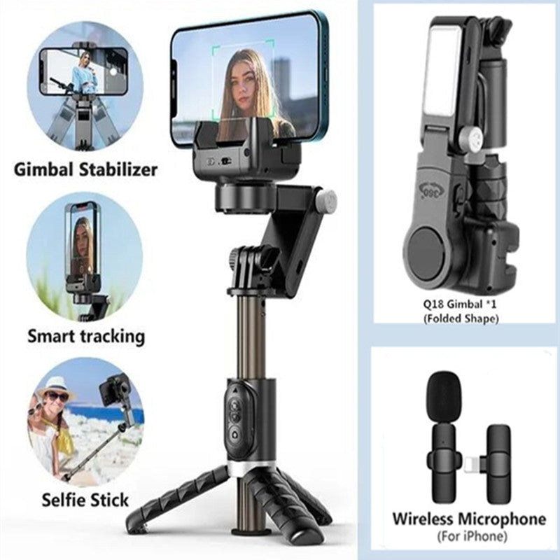 Premium Phone Gimbal Stabilizer 360 Rotation Selfie Stick Tripod Bluetooth Remote Smartphone Video Photography Stabilizer