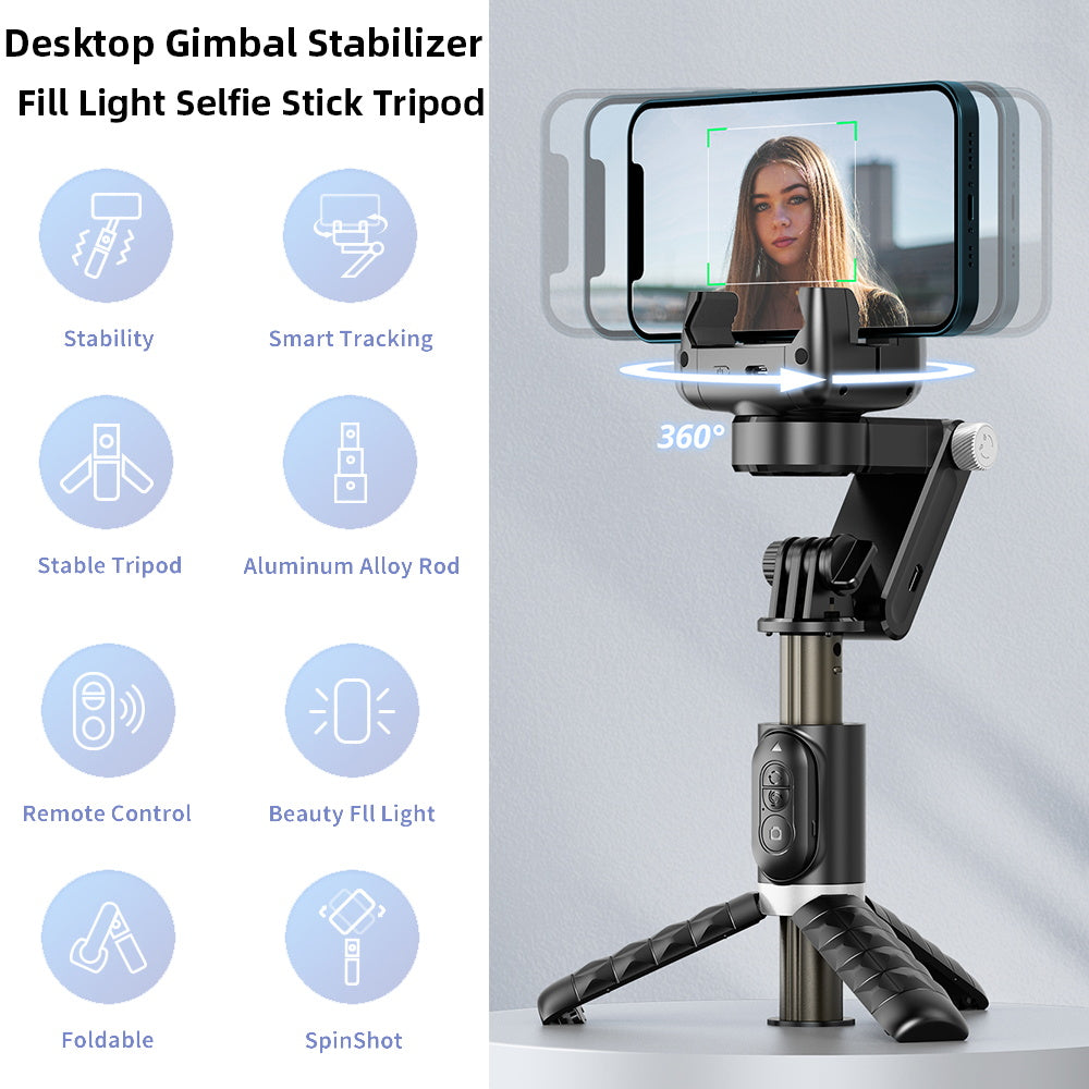 Premium Phone Gimbal Stabilizer 360 Rotation Selfie Stick Tripod Bluetooth Remote Smartphone Video Photography Stabilizer