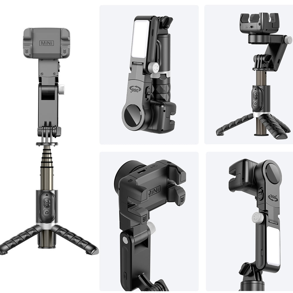 Premium Phone Gimbal Stabilizer 360 Rotation Selfie Stick Tripod Bluetooth Remote Smartphone Video Photography Stabilizer