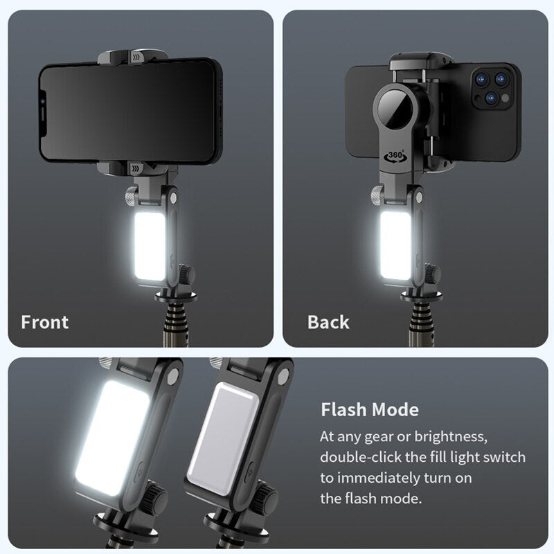 Premium Phone Gimbal Stabilizer 360 Rotation Selfie Stick Tripod Bluetooth Remote Smartphone Video Photography Stabilizer
