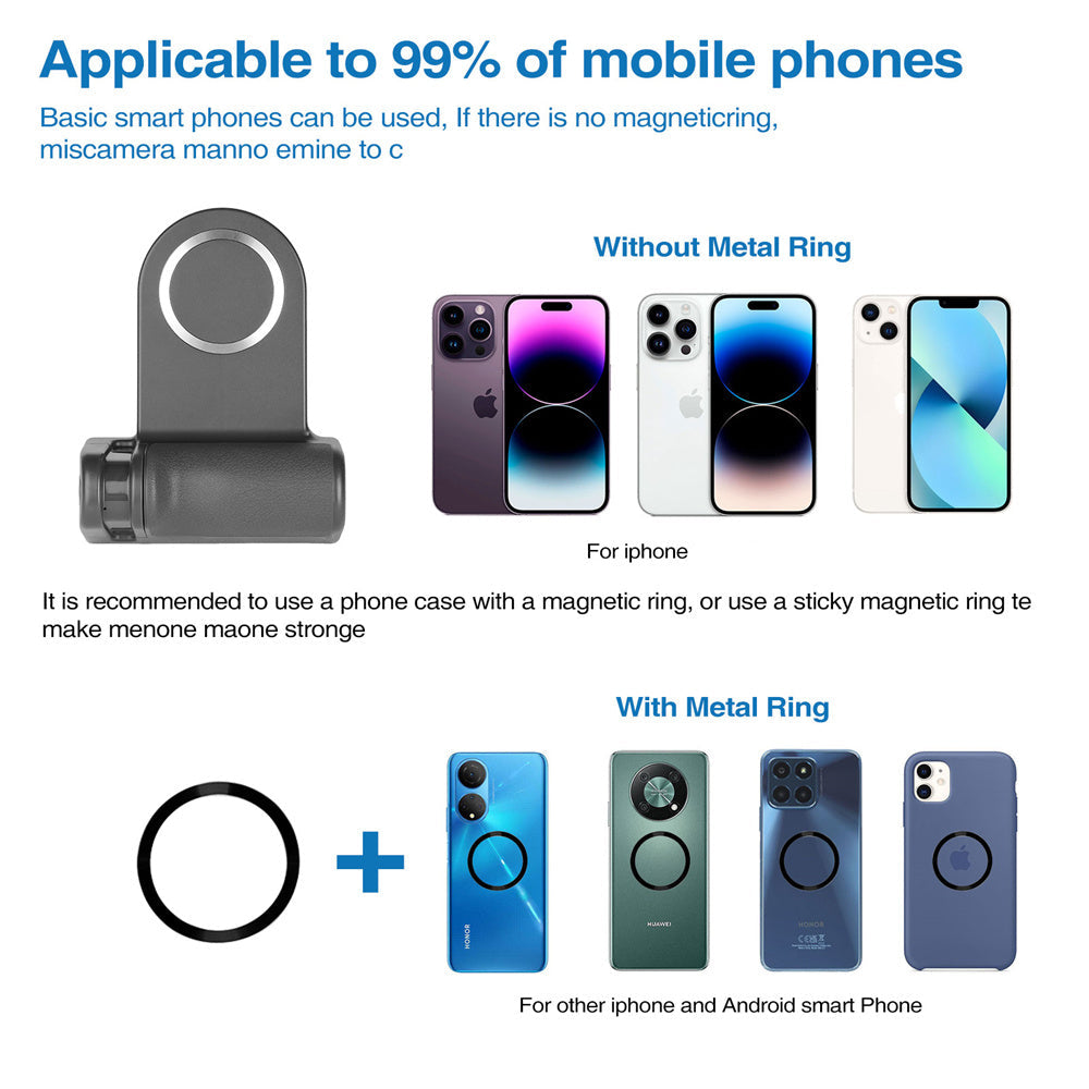 Premium Phone Holder MagSafe Compatible Magnetic Grip Bluetooth Remote Control Smartphone Mount Photography Video Stand