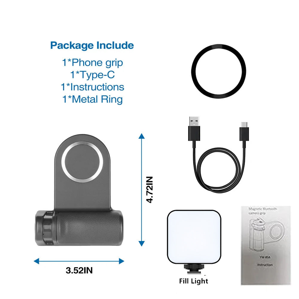 Premium Phone Holder MagSafe Compatible Magnetic Grip Bluetooth Remote Control Smartphone Mount Photography Video Stand