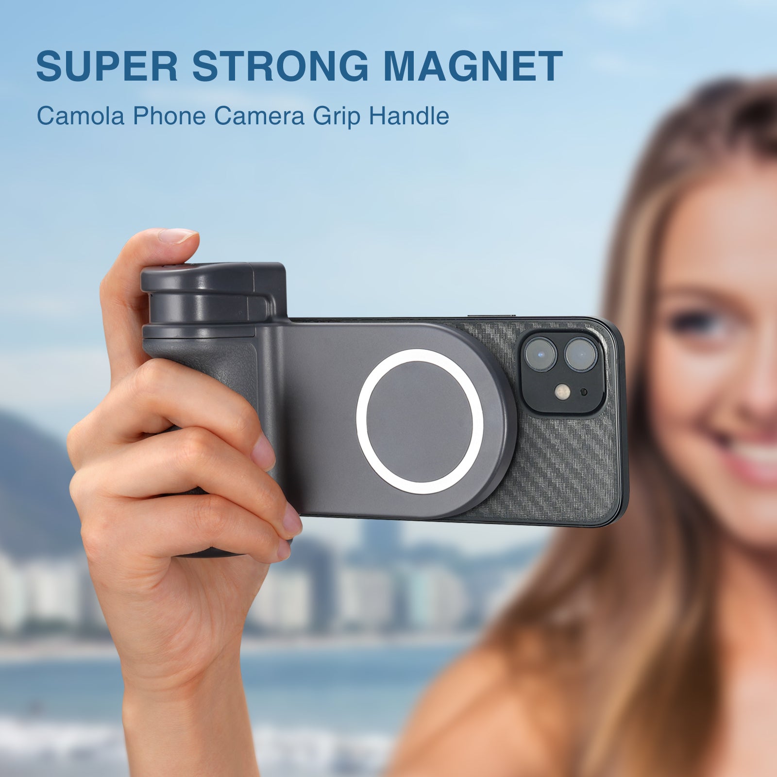 Premium Phone Holder MagSafe Compatible Magnetic Grip Bluetooth Remote Control Smartphone Mount Photography Video Stand