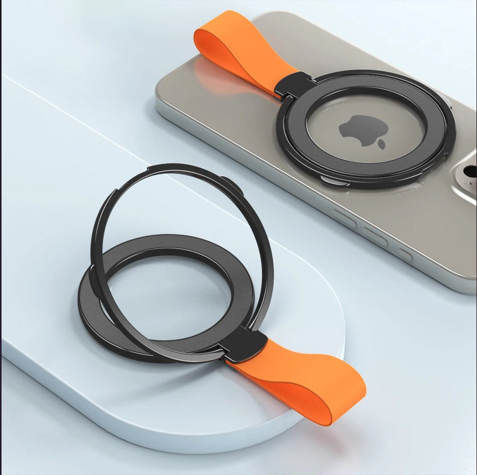 Premium Phone Ring Holder MagSafe Compatible Magnetic Grip Strap Stand Detachable Smartphone Holder Secure Grip