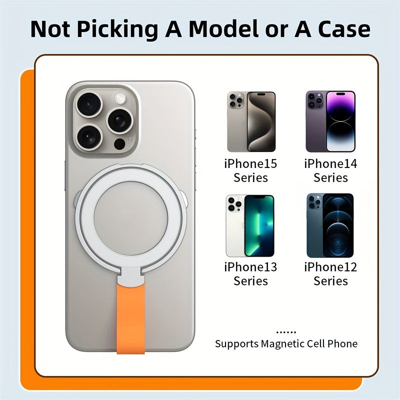 Premium Phone Ring Holder MagSafe Compatible Magnetic Grip Strap Stand Detachable Smartphone Holder Secure Grip