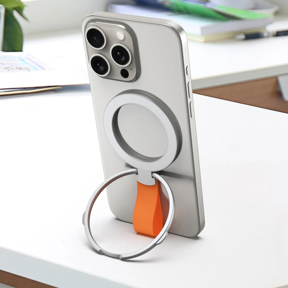 Premium Phone Ring Holder MagSafe Compatible Magnetic Grip Strap Stand Detachable Smartphone Holder Secure Grip