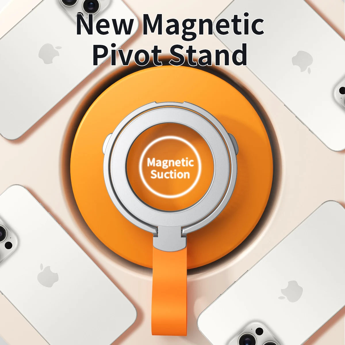 Premium Phone Ring Holder MagSafe Compatible Magnetic Grip Strap Stand Detachable Smartphone Holder Secure Grip