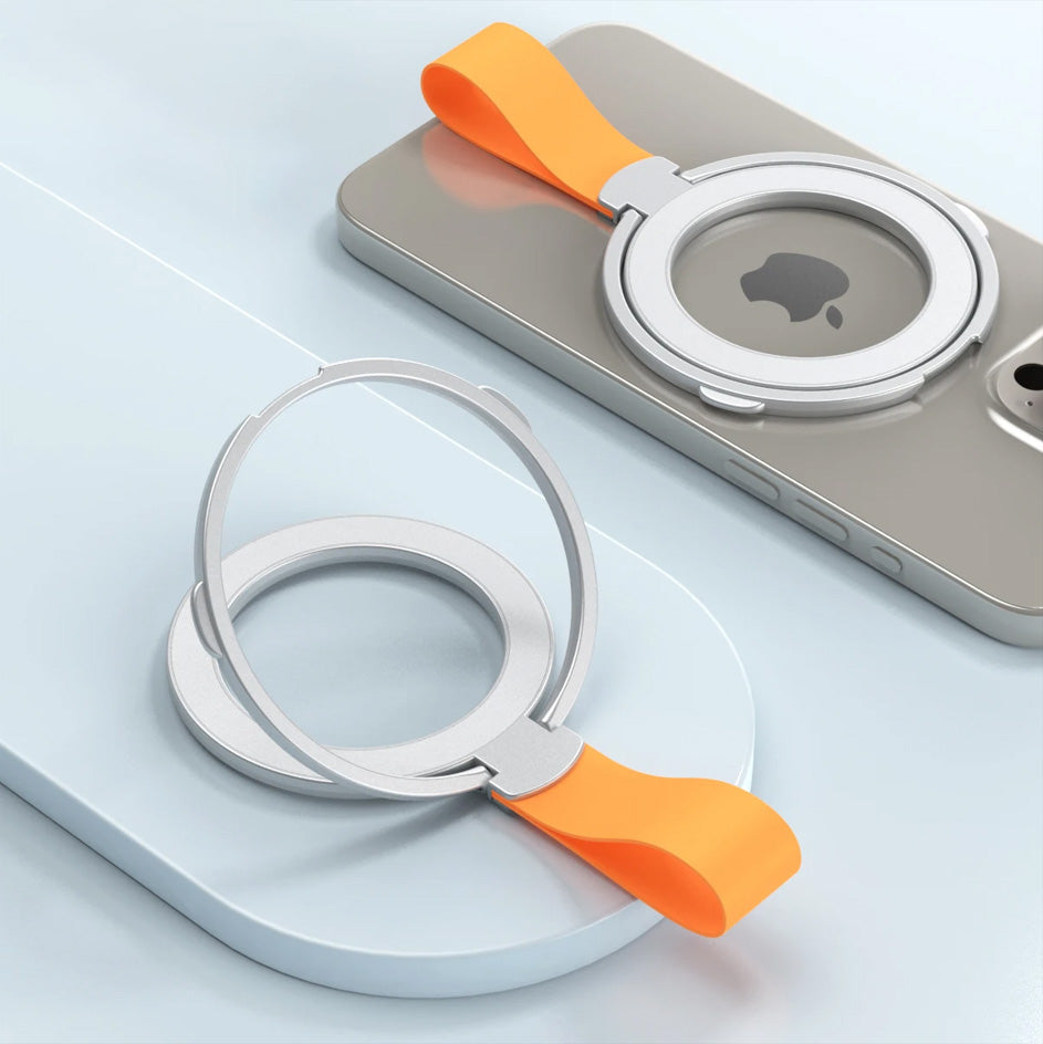 Premium Phone Ring Holder MagSafe Compatible Magnetic Grip Strap Stand Detachable Smartphone Holder Secure Grip