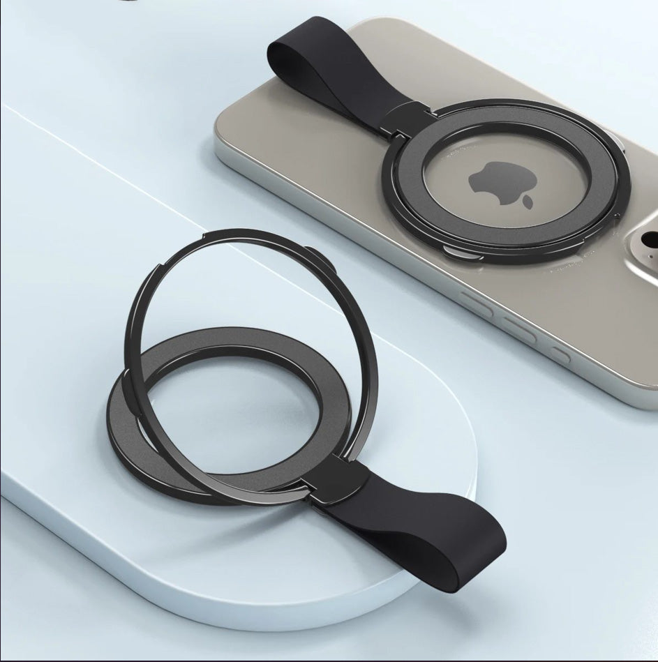 Premium Phone Ring Holder MagSafe Compatible Magnetic Grip Strap Stand Detachable Smartphone Holder Secure Grip
