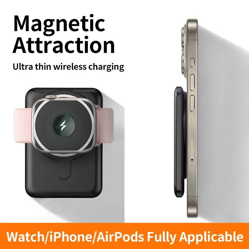 Premium Power Bank 10000mAh MagSafe Compatible Wireless Charger PD Fast Charging Portable Battery Pack Slim Magnetic Design