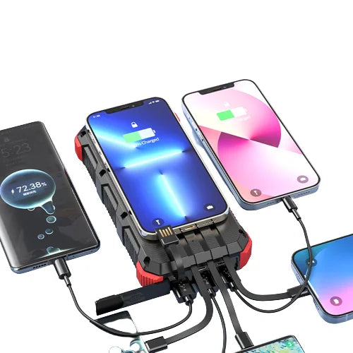 Premium Power Bank 20000mAh Solar Charger Fast Charging Portable Battery Pack LED Flashlight Outdoor Travel