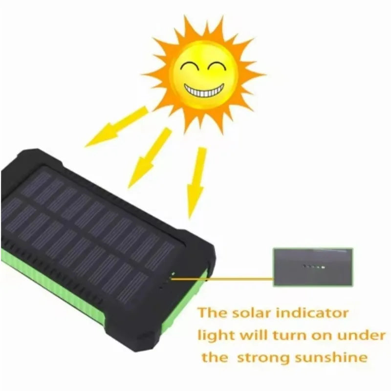 Premium Power Bank 20000mAh Solar Charger Fast Charging Portable Battery Pack LED Flashlight Outdoor Travel