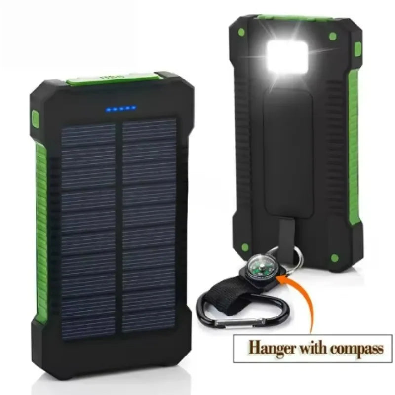 Premium Power Bank 20000mAh Solar Charger Fast Charging Portable Battery Pack LED Flashlight Outdoor Travel