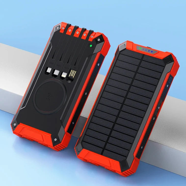 Premium Power Bank 20000mAh Solar Charger Fast Charging Portable Battery Pack LED Flashlight Outdoor Travel
