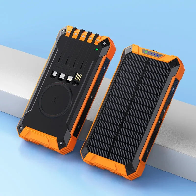 Premium Power Bank 20000mAh Solar Charger Fast Charging Portable Battery Pack LED Flashlight Outdoor Travel