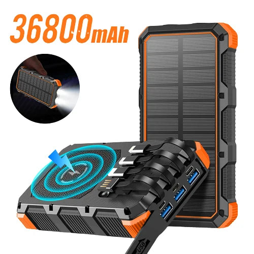 Premium Power Bank 20000mAh Solar Charger Fast Charging Portable Battery Pack LED Flashlight Outdoor Travel