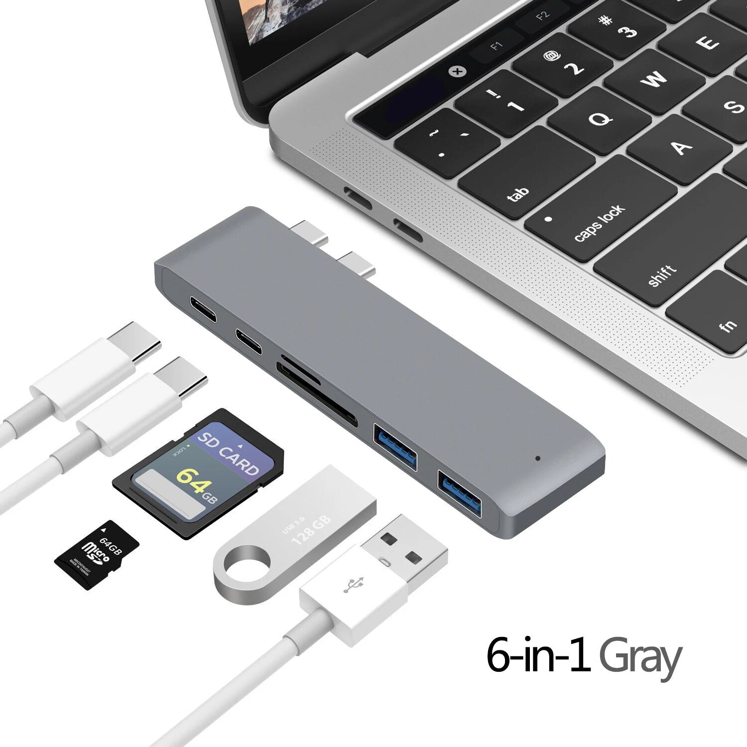 Premium USB-C Hub HDMI 4K Adapter Thunderbolt 3 USB 3.1 Multiport Dock PD Charging SD Reader Laptop Compatible