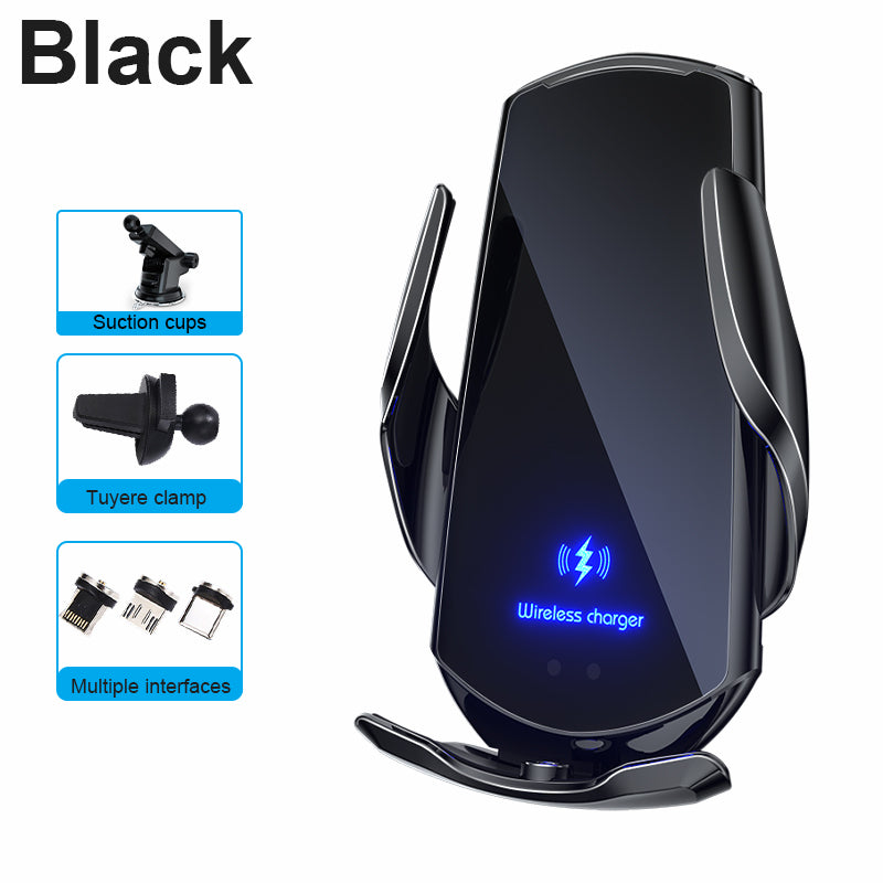 Premium Wireless Car Charger 30W Fast Charging Magnetic Phone Mount Infrared Sensor Auto Clamp USB-C LED Display
