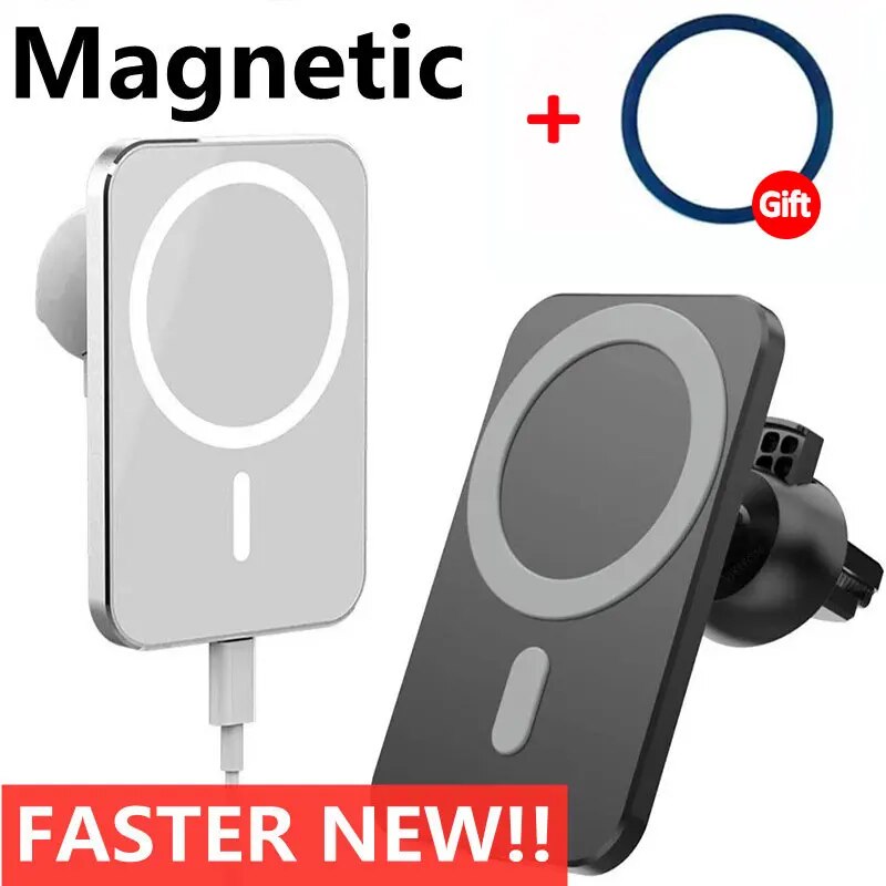 Premium Wireless Car Charger MagSafe Compatible 30W Fast Charging Magnetic Vent Mount Phone Holder Secure Grip