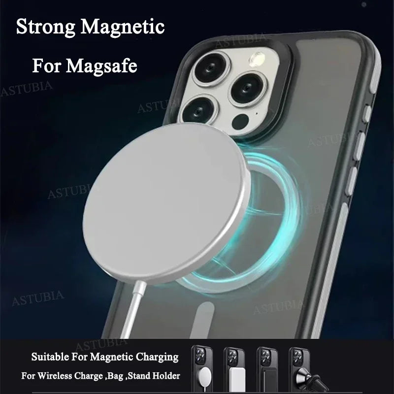 Premium Wireless Charger MagSafe Compatible 20W Fast Charging Magnetic Pad Slim Charging Dock Smartphone Earbuds Compatible