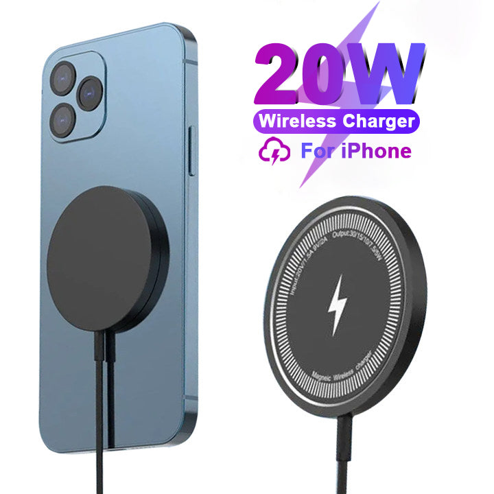 Premium Wireless Charger MagSafe Compatible 30W Fast Charging Magnetic Pad Slim Charging Dock Smartphone Earbuds Compatible