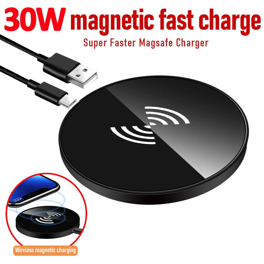 Premium Wireless Charger MagSafe Compatible 30W Fast Charging Magnetic Stand USB-C PD Smartphone Charging Dock