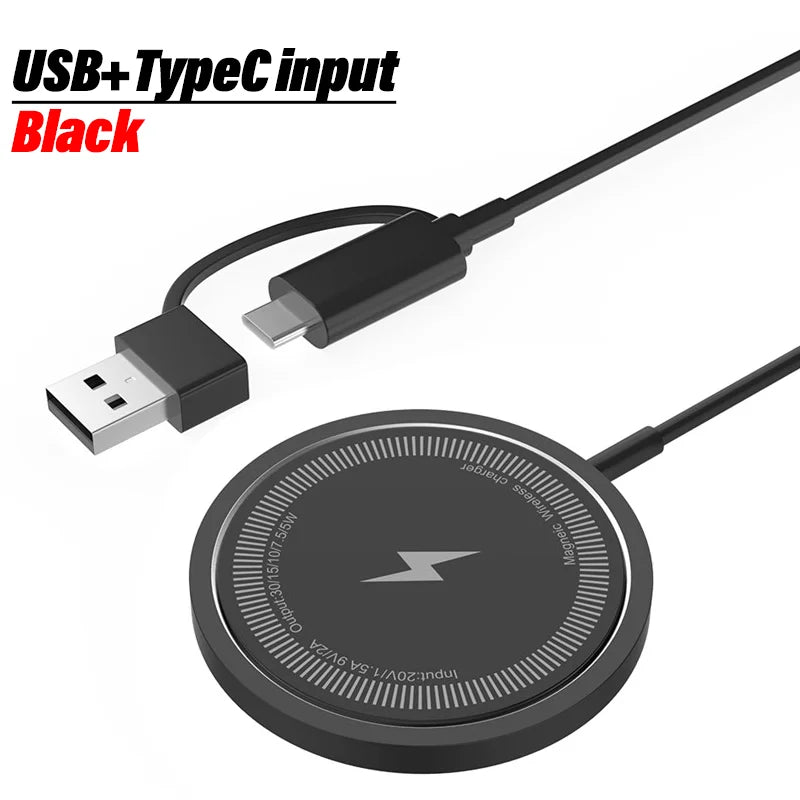 Premium Wireless Charger MagSafe Compatible 30W Fast Charging Magnetic Stand USB-C PD Smartphone Charging Dock