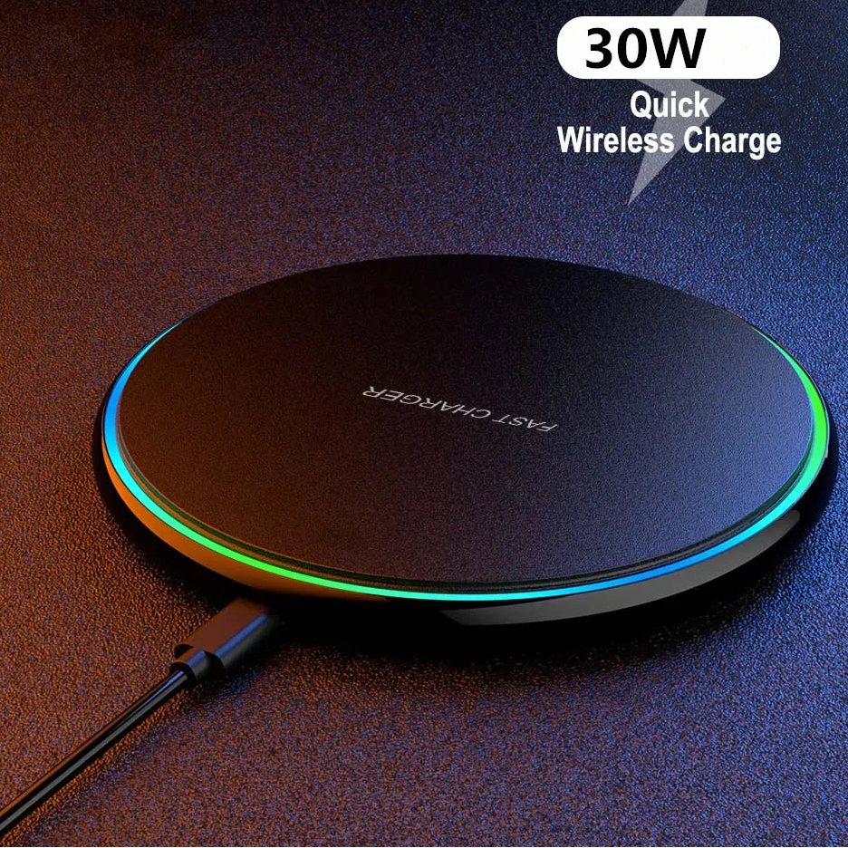 Premium Wireless Charger MagSafe Compatible 30W Fast Charging Pad USB-C Qi Charging Slim Design