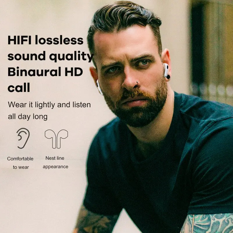 Premium Wireless Earbuds Bluetooth Compatible Touch Control Stereo Sound Sport Headset Mini In-Ear Design