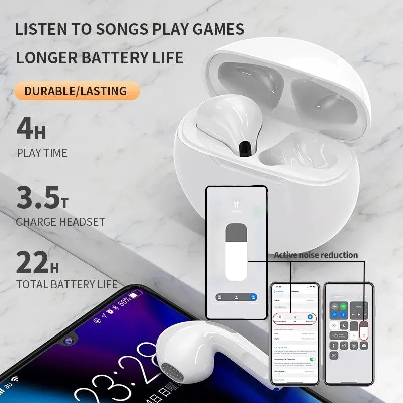 Premium Wireless Earbuds Bluetooth Compatible Touch Control Stereo Sound Sport Headset Mini In-Ear Design