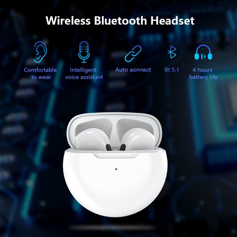 Premium Wireless Earbuds Bluetooth Compatible Touch Control Stereo Sound Sport Headset Mini In-Ear Design