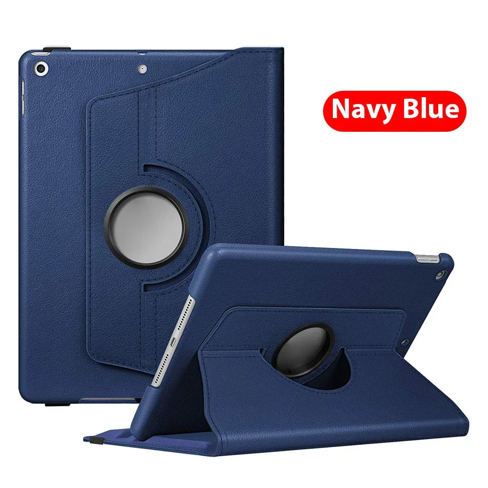 Premium iPad Case 360 Rotating Stand PU Leather Smart Cover Protective Tablet Case Multi Angle Viewing