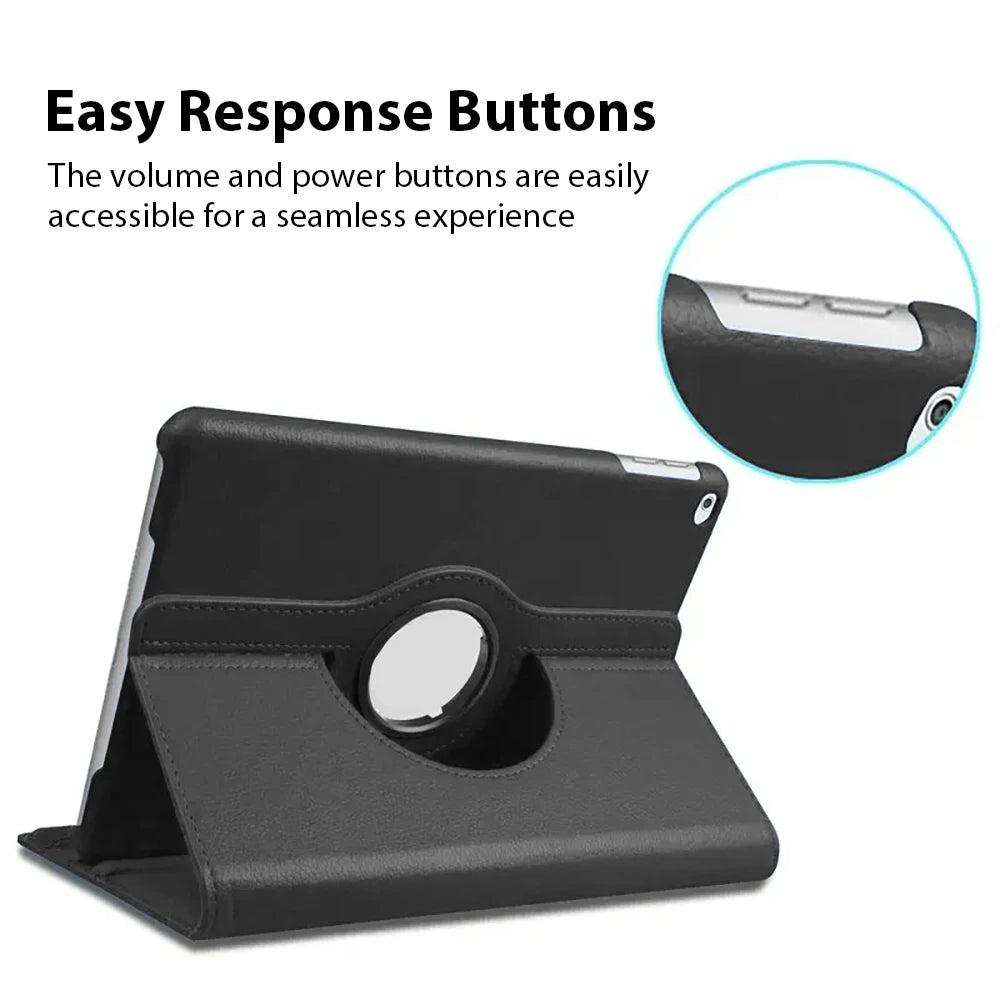 Premium iPad Case 360 Rotating Stand PU Leather Smart Cover Protective Tablet Case Multi Angle Viewing