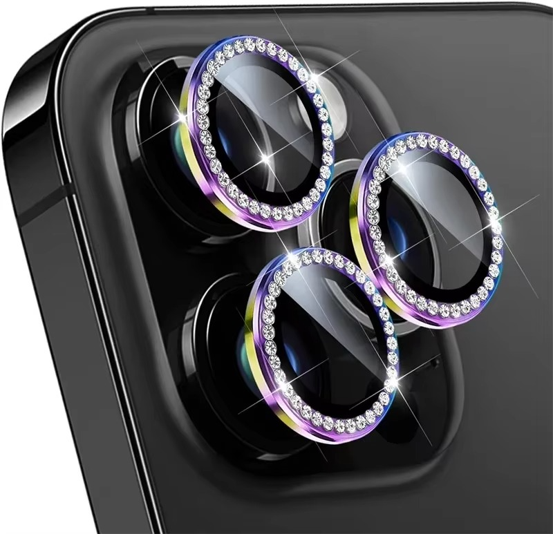 Premium iPhone Camera Lens Protector Metal Ring Tempered Glass Protective Cover Scratch Resistant Shockproof Anti Dust Precision Fit