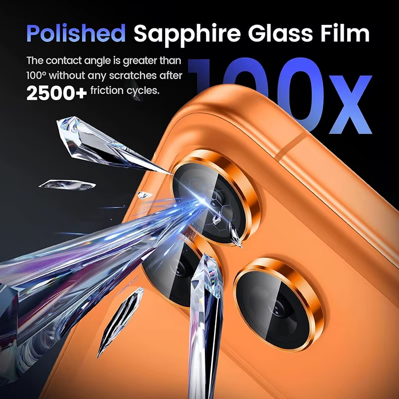 Premium iPhone Camera Lens Protector Metal Ring Tempered Glass Protective Cover Scratch Resistant Shockproof Anti Dust Precision Fit