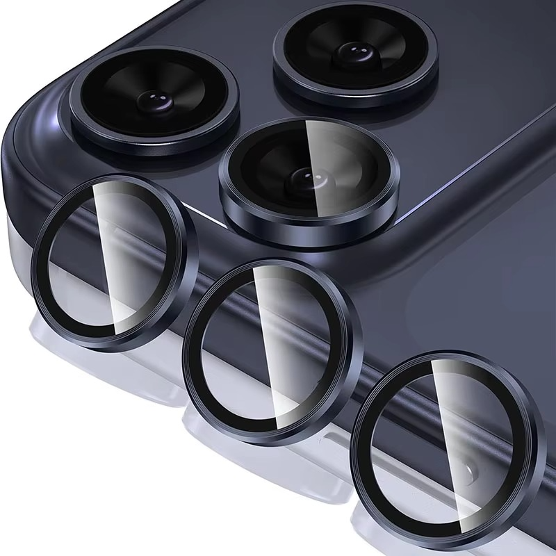 Premium iPhone Camera Lens Protector Metal Ring Tempered Glass Protective Cover Scratch Resistant Shockproof Anti Dust Precision Fit