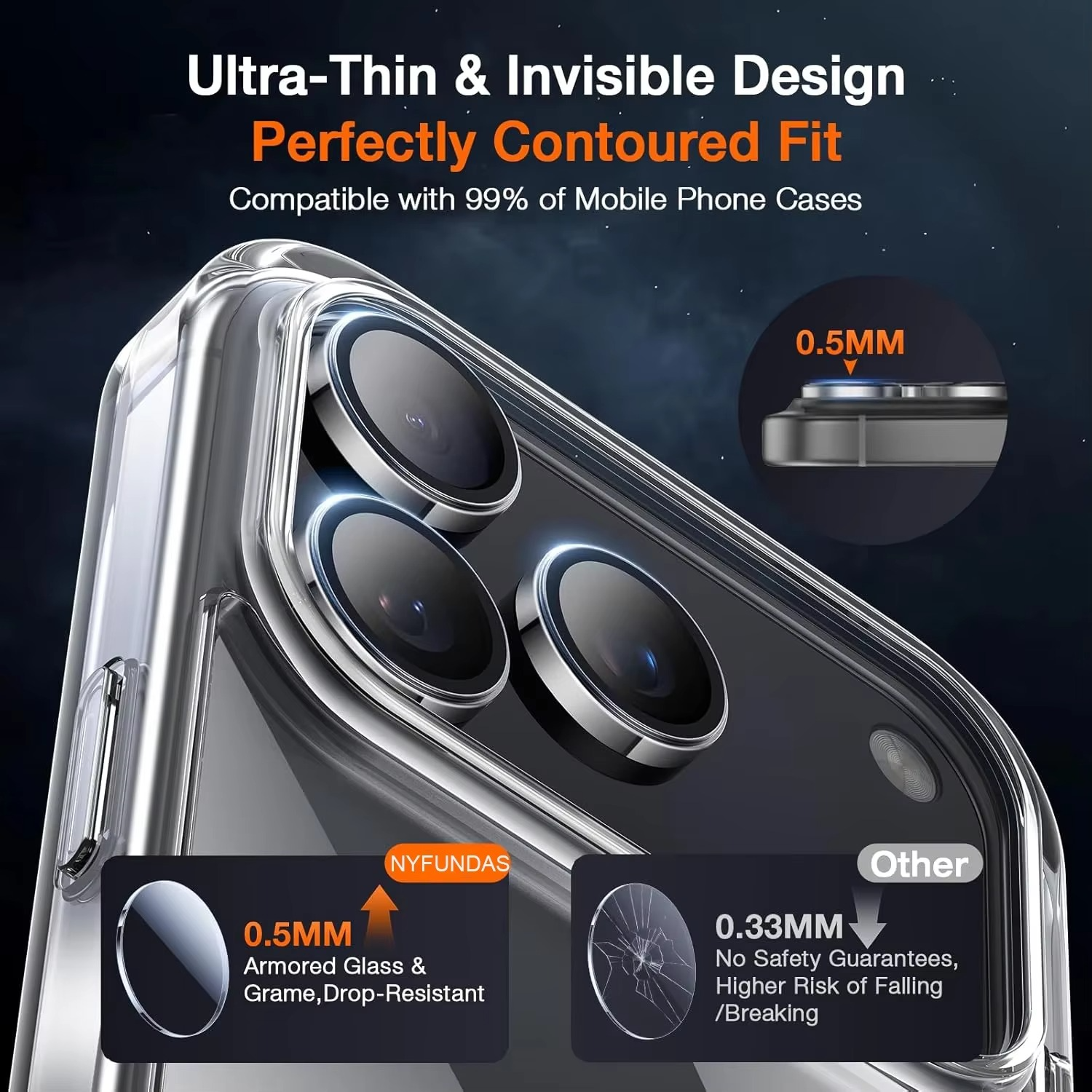 Premium iPhone Camera Lens Protector Metal Ring Tempered Glass Protective Cover Scratch Resistant Shockproof Anti Dust Precision Fit