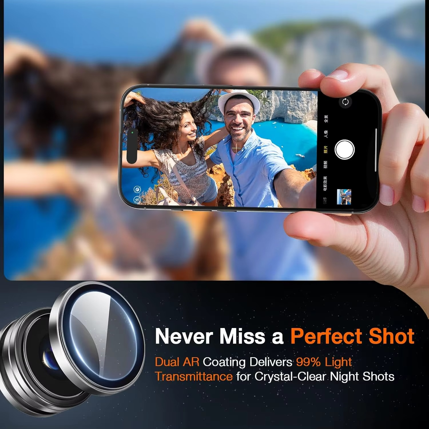 Premium iPhone Camera Lens Protector Metal Ring Tempered Glass Protective Cover Scratch Resistant Shockproof Anti Dust Precision Fit