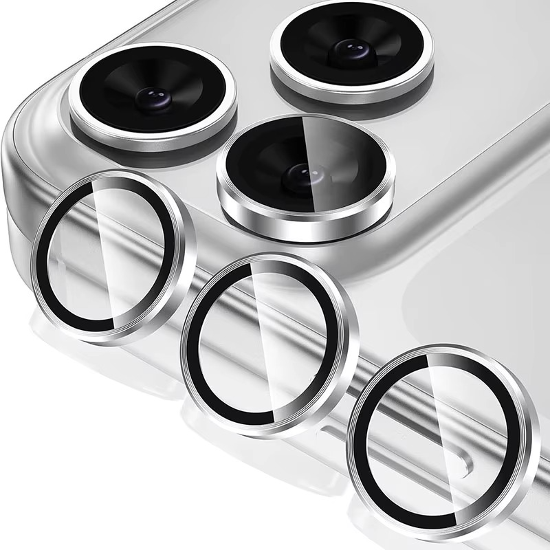 Premium iPhone Camera Lens Protector Metal Ring Tempered Glass Protective Cover Scratch Resistant Shockproof Anti Dust Precision Fit