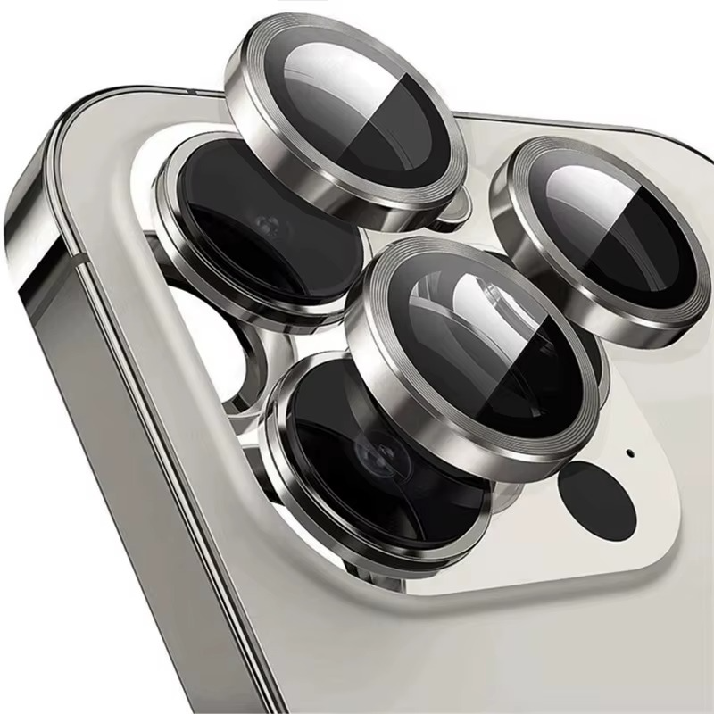 Premium iPhone Camera Lens Protector Metal Ring Tempered Glass Protective Cover Scratch Resistant Shockproof Anti Dust Precision Fit
