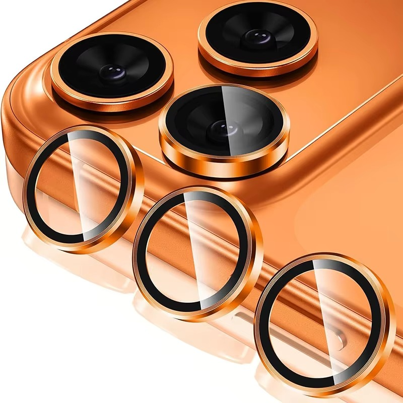 Premium iPhone Camera Lens Protector Metal Ring Tempered Glass Protective Cover Scratch Resistant Shockproof Anti Dust Precision Fit