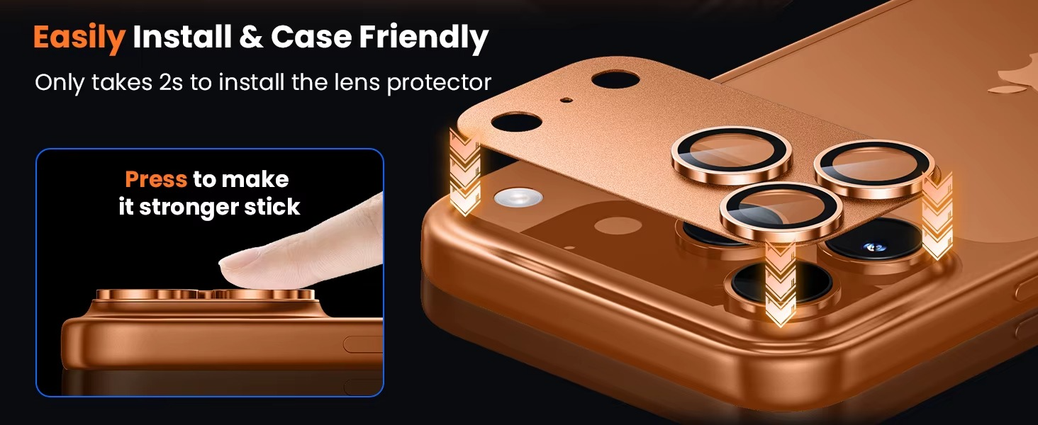 Premium iPhone Camera Lens Protector Military Grade Alloy Ring Tempered Glass Protective Cover Shatterproof Scratch Resistant Shockproof Precision Fit
